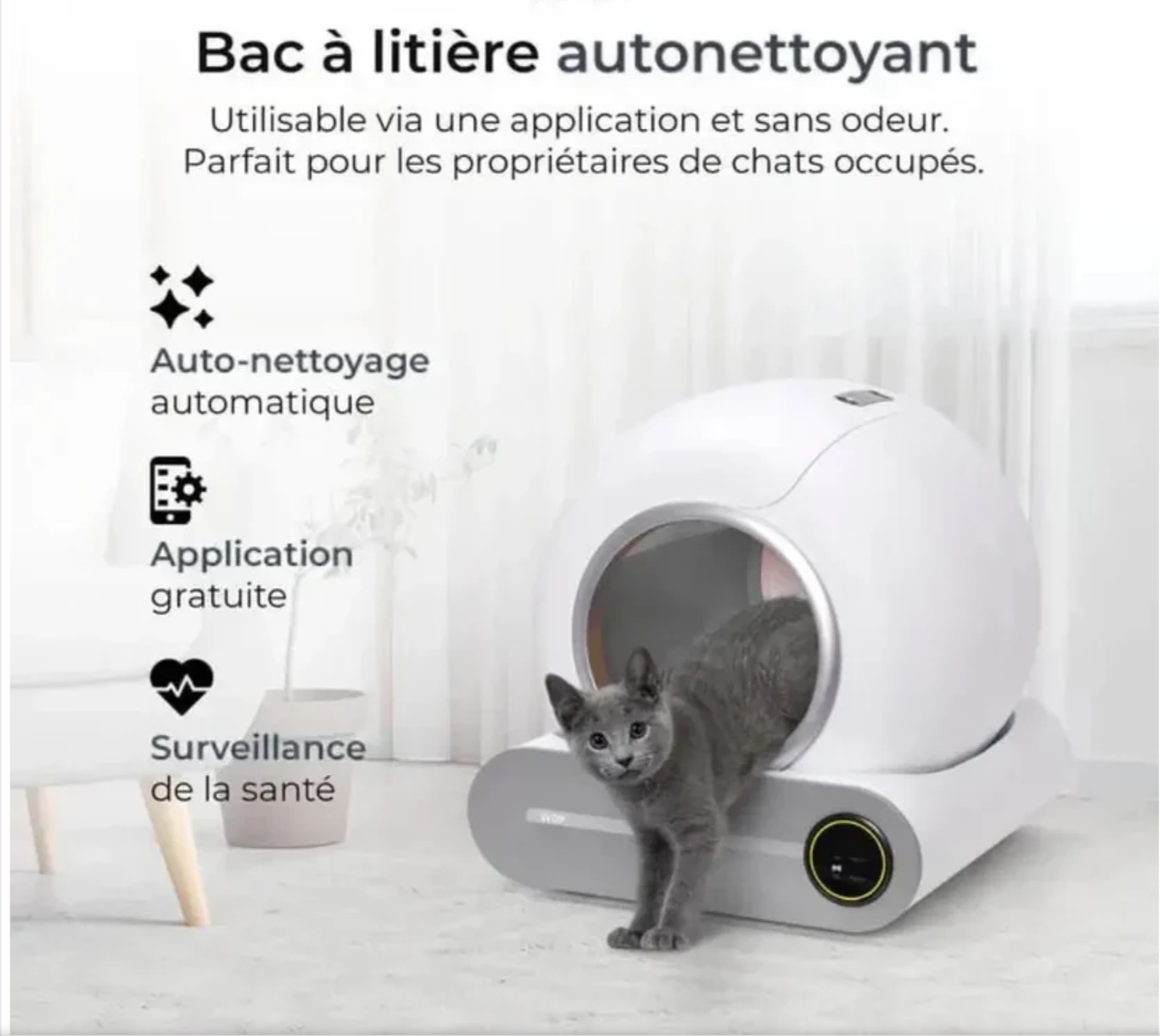 Litière à nettoyage automatique